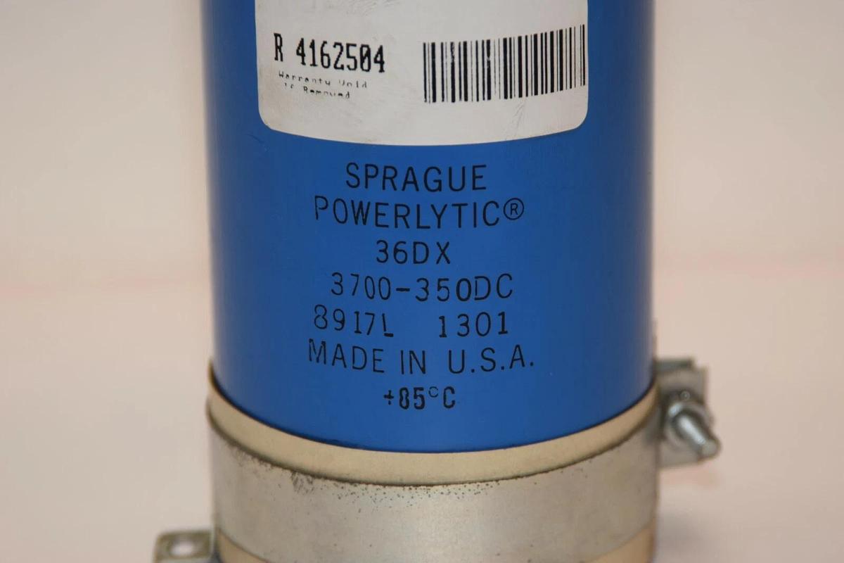 Used SPRAGUE POWERLTIC 36DX 3700-350DC 3700uF 350VDC Capacitor USA