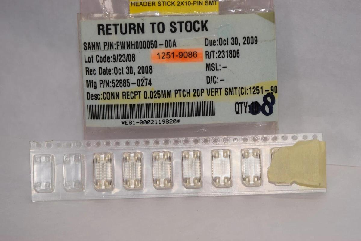 (NEW -Lot 8) 52885-0274 0.025mm Pitch 20P Vert SMT Connector RCPT