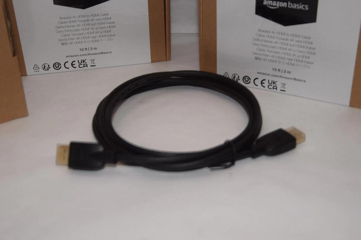 (NEW - Lot of 7) AMAZON BASICS 10' Braided 4K HDMI to HDMI Cable