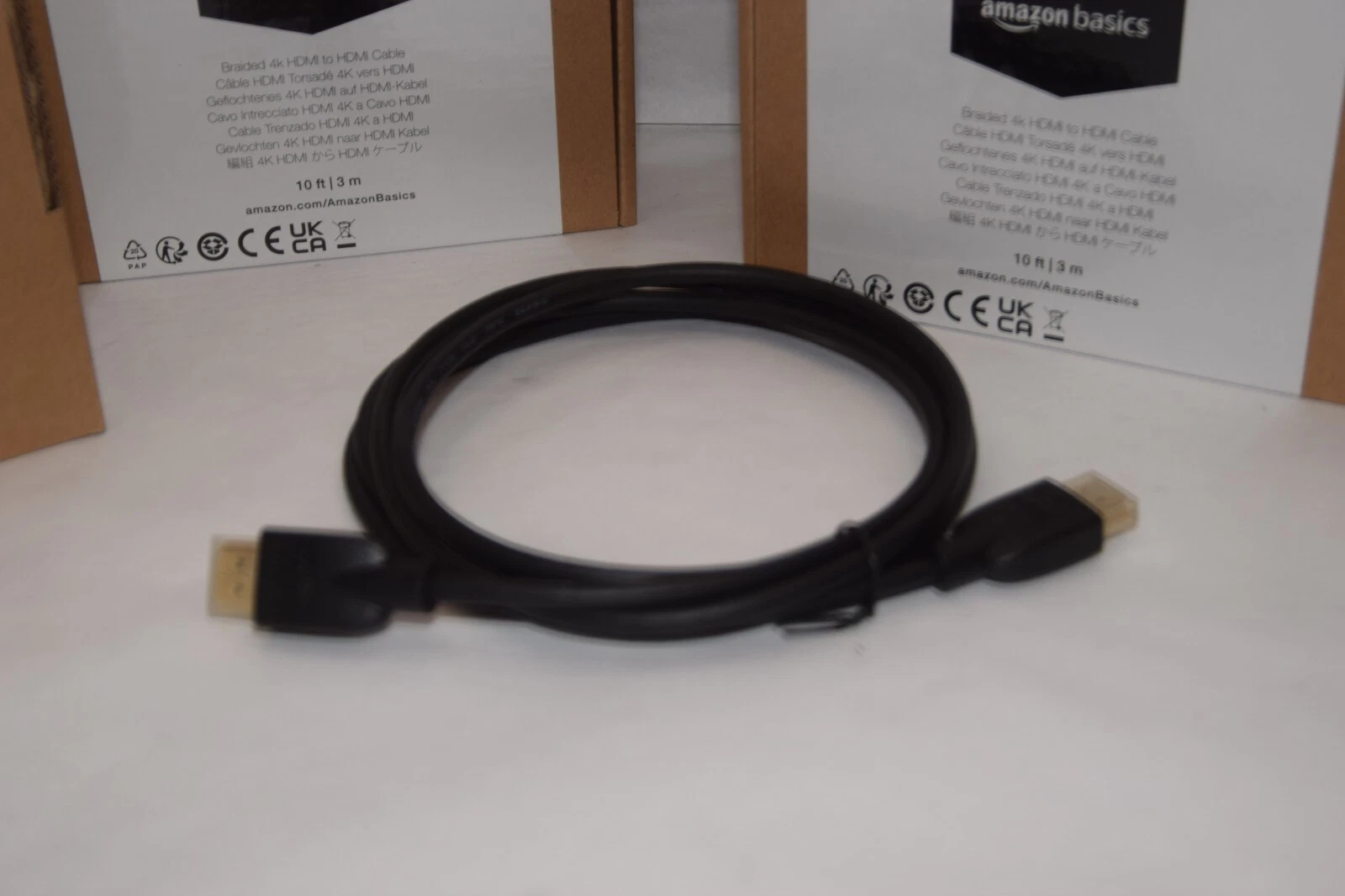 (NEW - Lot of 7) AMAZON BASICS 10' Braided 4K HDMI to HDMI Cable