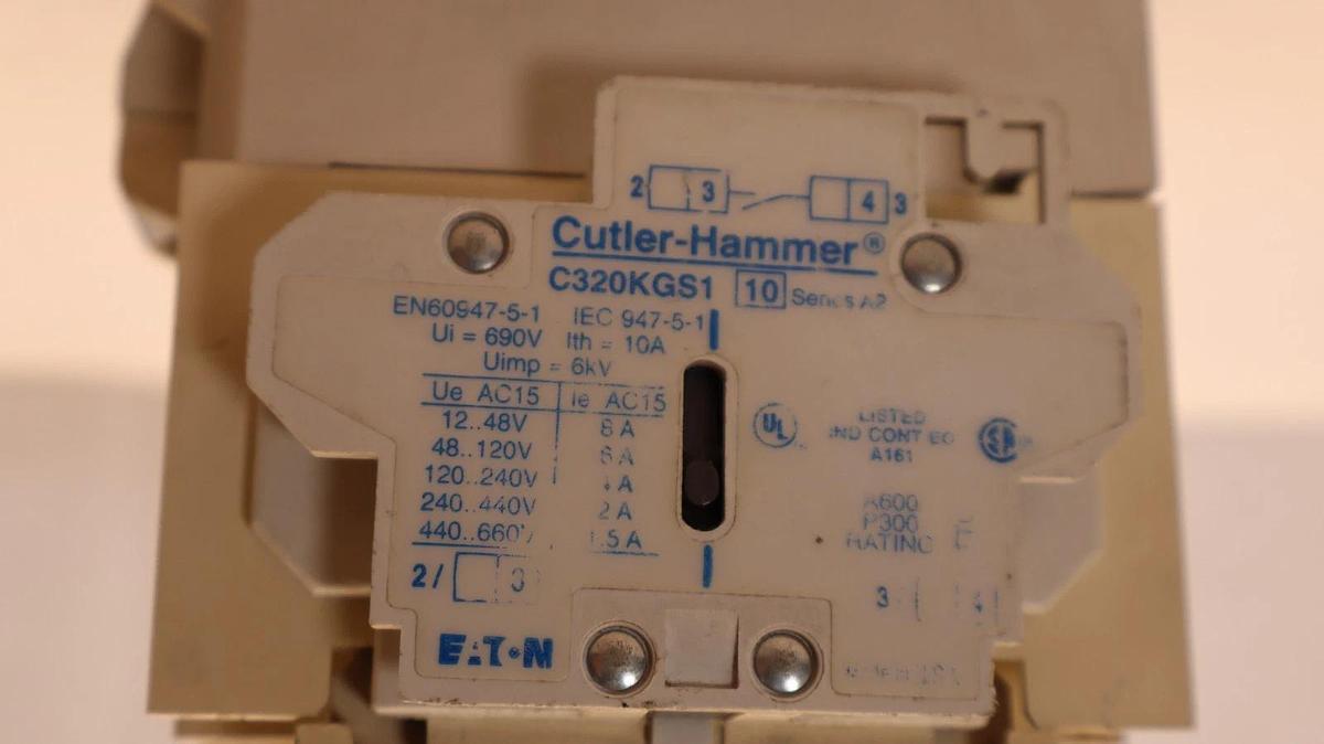Used Cutler Hammer Motor Starter Ser B1 27A Amp AN16DN0 Size 1 W/ C320KGS1 & C320KGS3