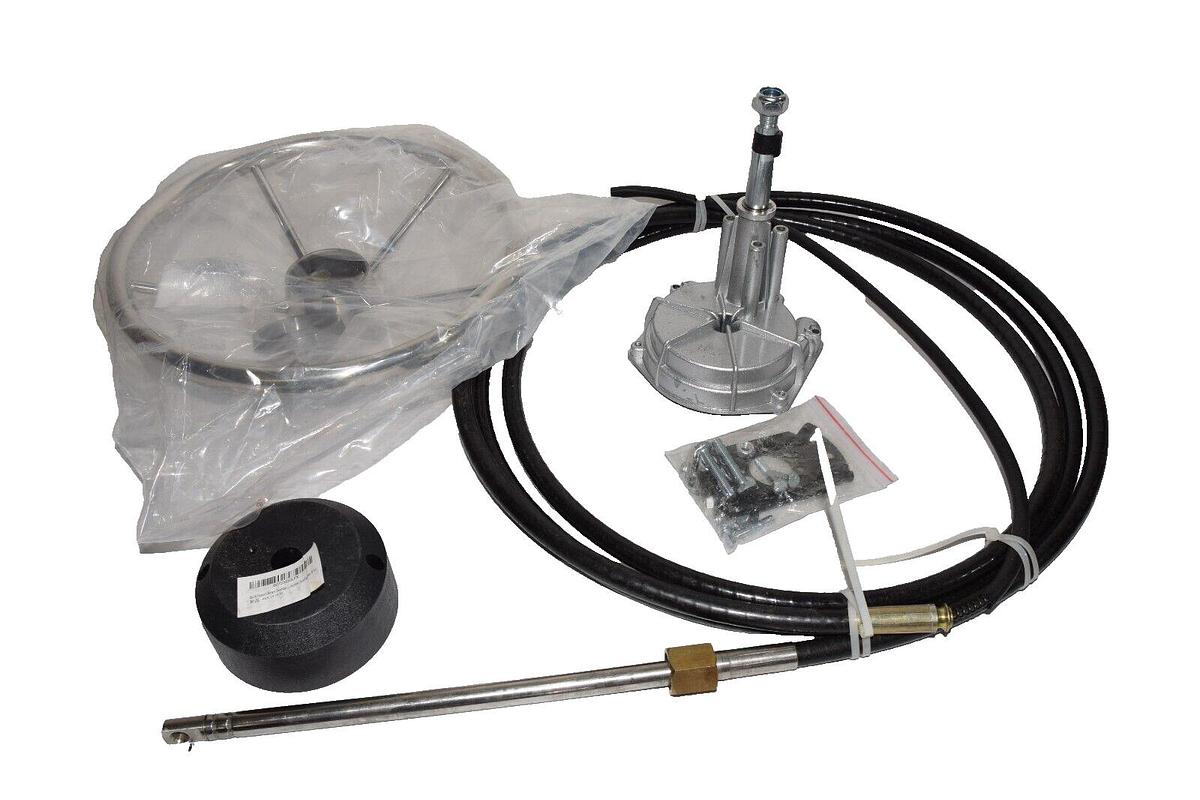 (NEW) R RUR Quick Connect Rotary Steering Systems W/Stainless Steering Wheel 16'