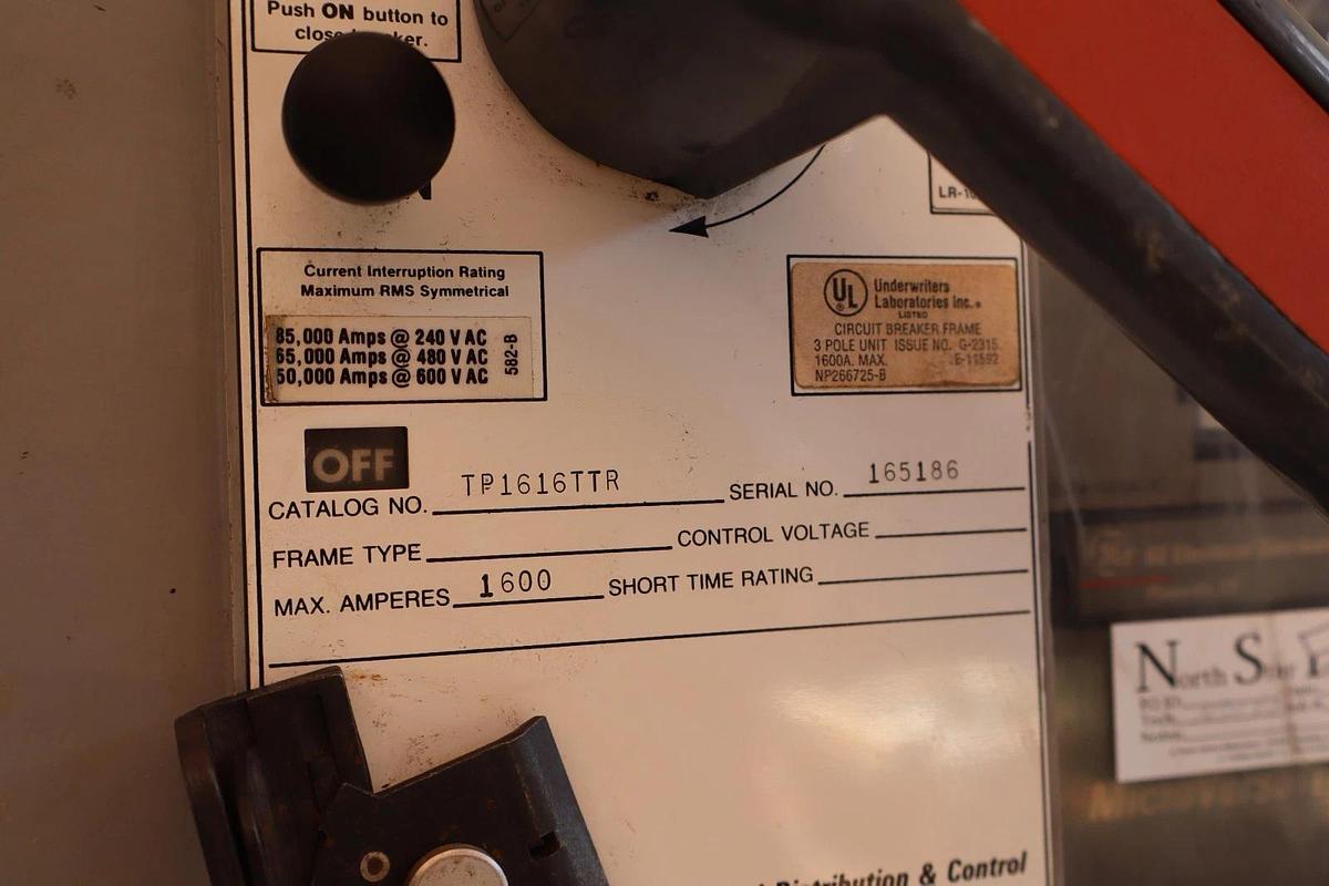 Used GE Power Break Disconnect 1600 Amp 1600A TP1616TTR Plug TR16B1600 C216LSI