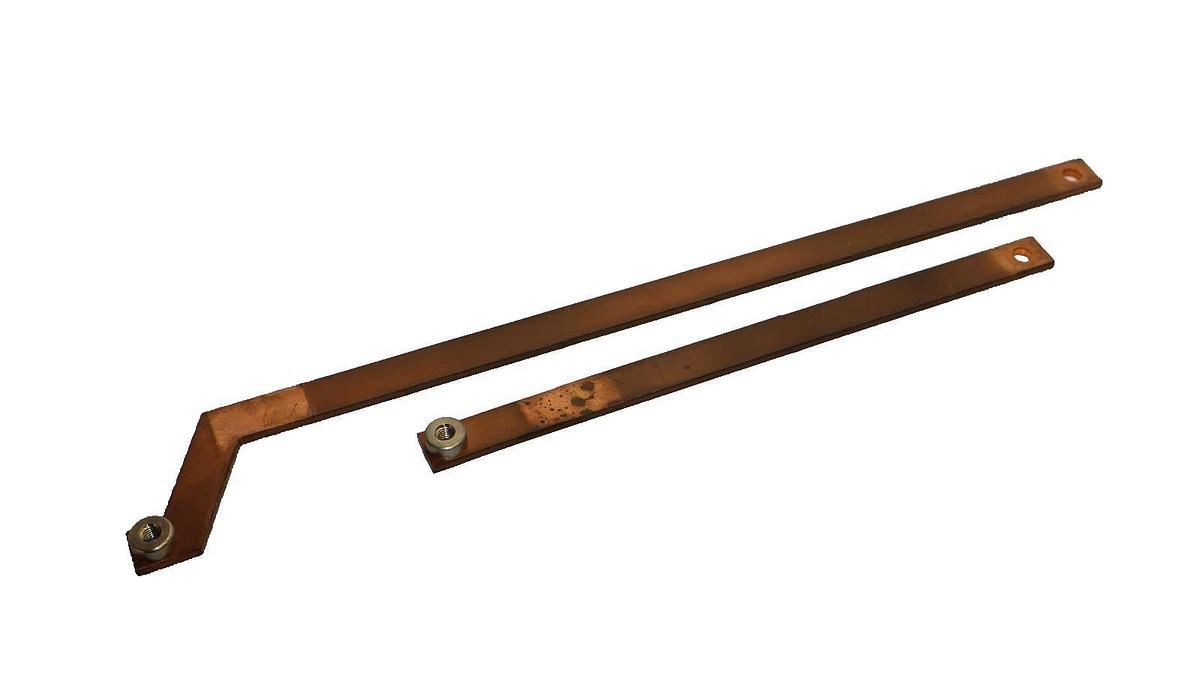 Used 12" x 1/2" x 1/8" & 7-1/2" x 1/2" x 1/8" Copper Buss Bar