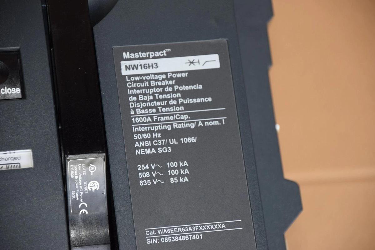 Square D Masterpact NW16H3 WA6EER63AFXXXXXXA 1600A 1600 Amp *NEW, DMG TAKE OUT*
