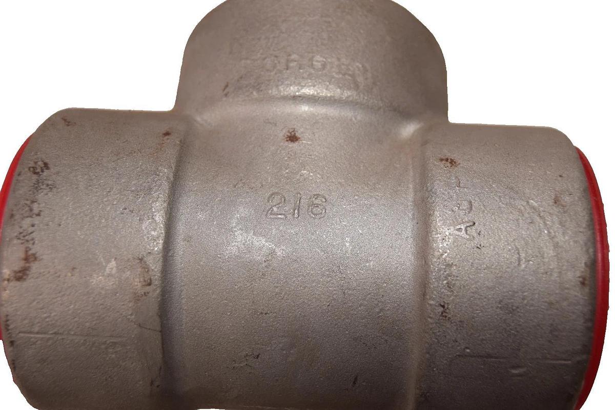 Pipe Tee 2" x 2" x 2  3MSW Socket Weld 304 ZS  Stainless Steel  A182 216
