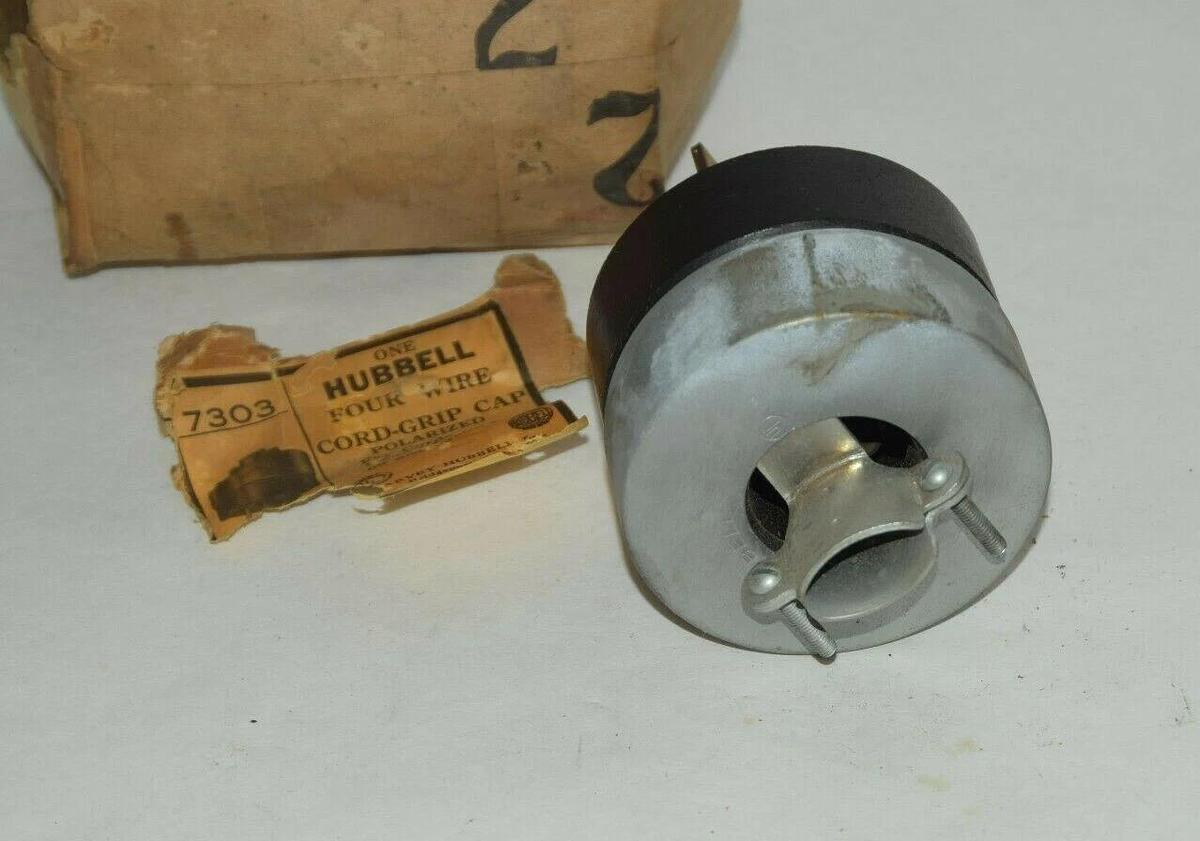 (NEW) HUBBELL 7303 3PH 60A 250V Four Wire Cord-Grip Industrial Plug