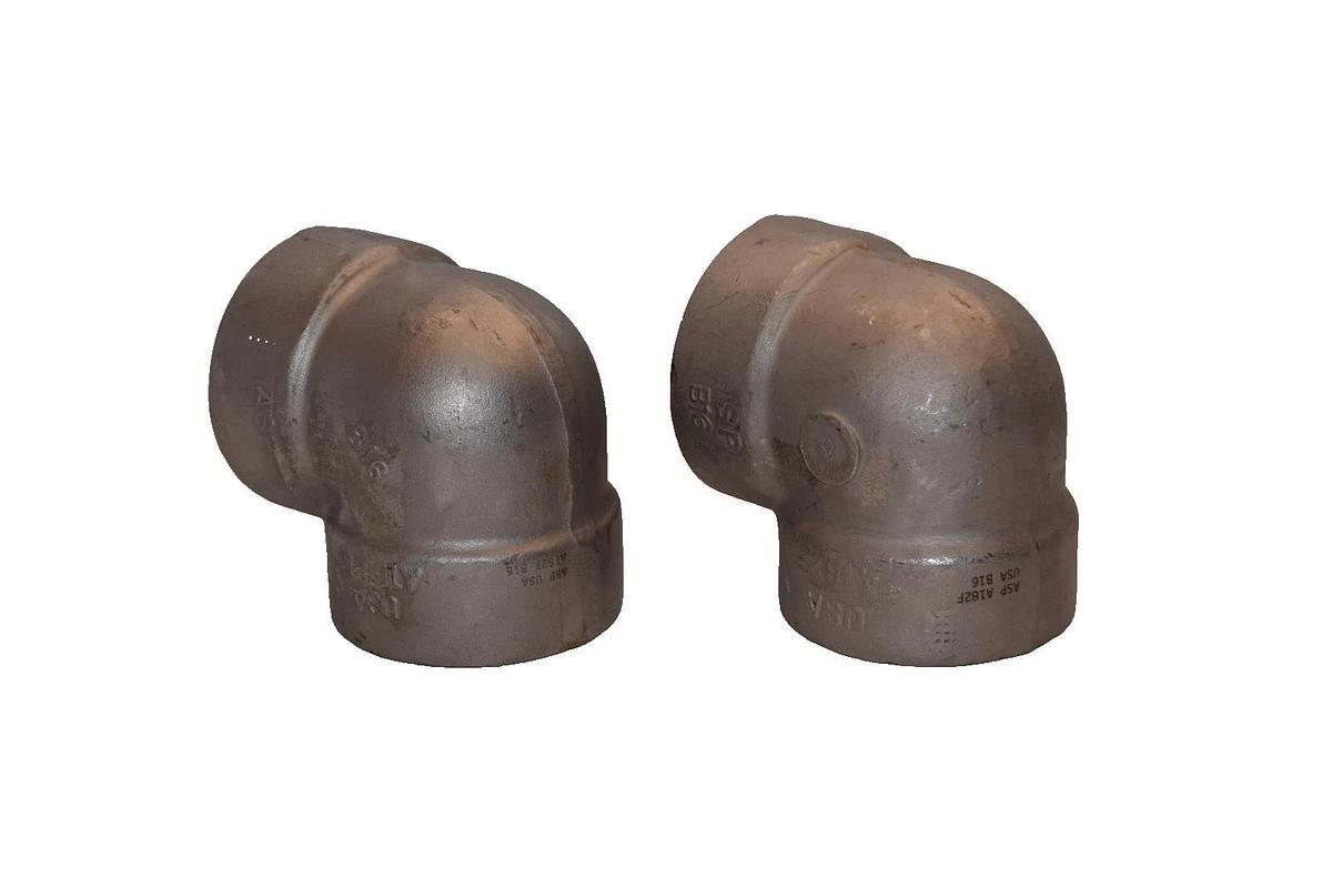ASP A182F B16 2" Stainless Steel 90 Degree Socket Connect Elbow (New - Lot of 2)