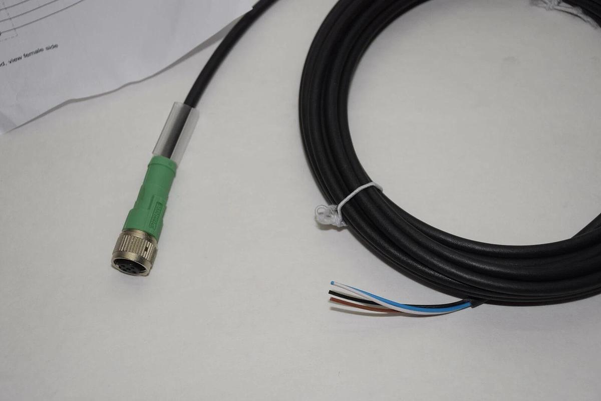 Phoenix Contact Cable 4 pin A-coded 4a max  24vdc US0009001 N315883-002 NEW