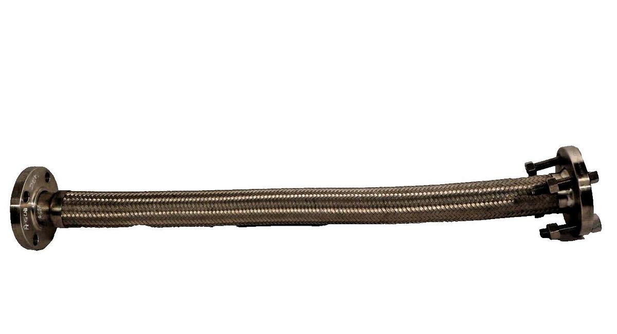 Used 2" x 36" SS Stainless Flexible Braided Hose Flange 150 SA/A182 F304/304L B16.5