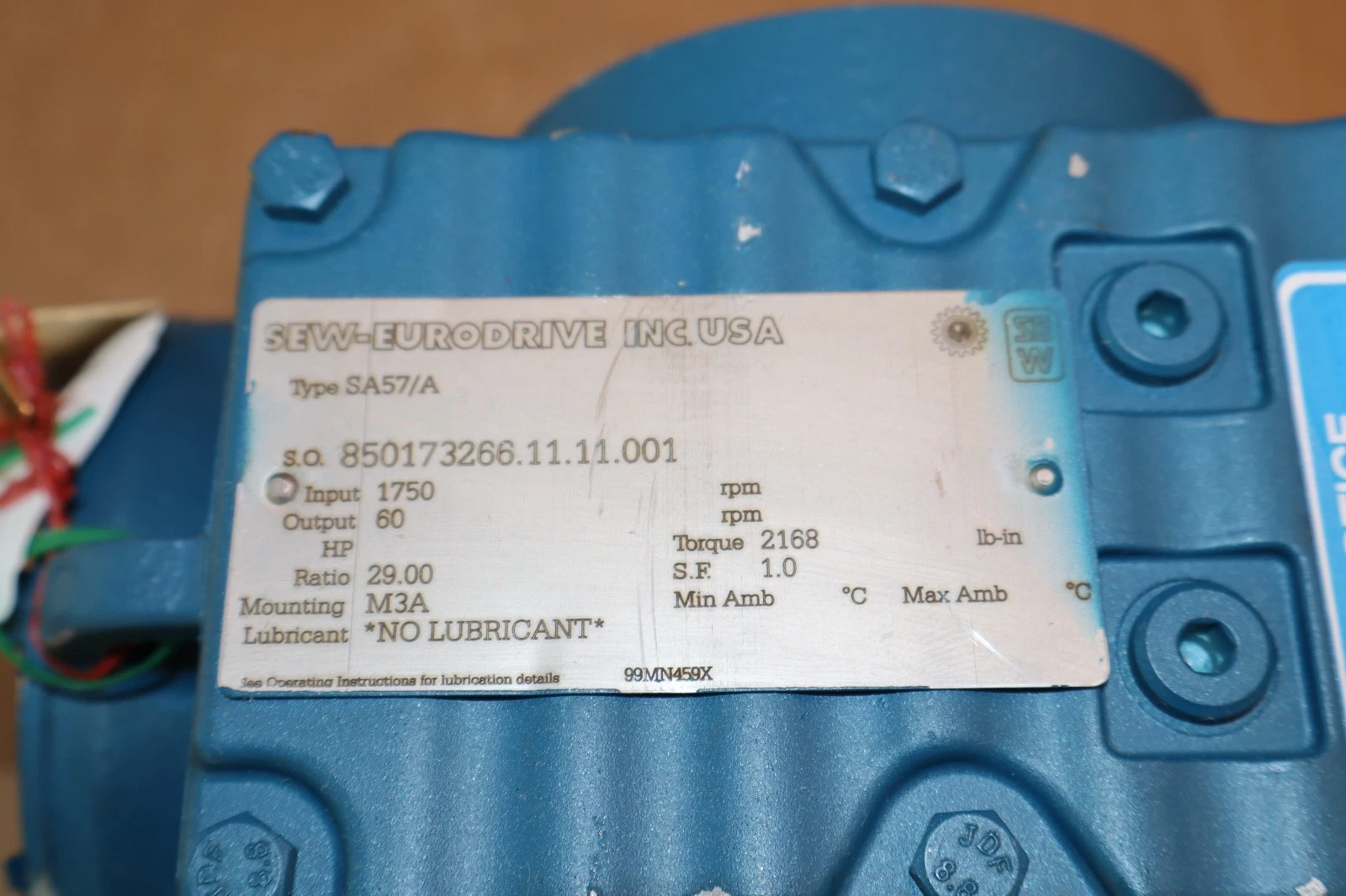 Sew-Eurodrive Gear Box Speed Reducer SA57/A 850173266.11.11.001 Ratio 29:1 *NOS*