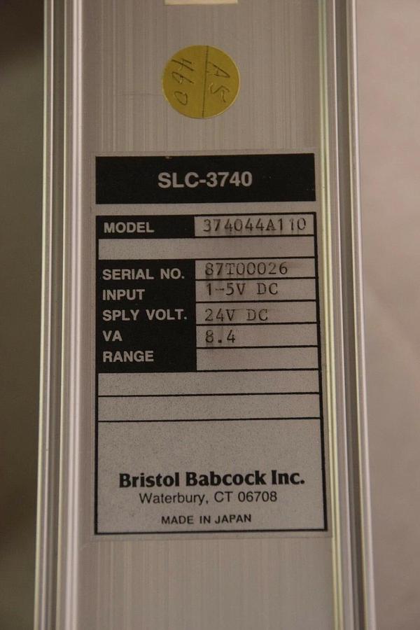 Used BRISTOL BABCOCK INC. SLC-3740 374044A110 1-5V 24V 8.4VA CONTROLLER