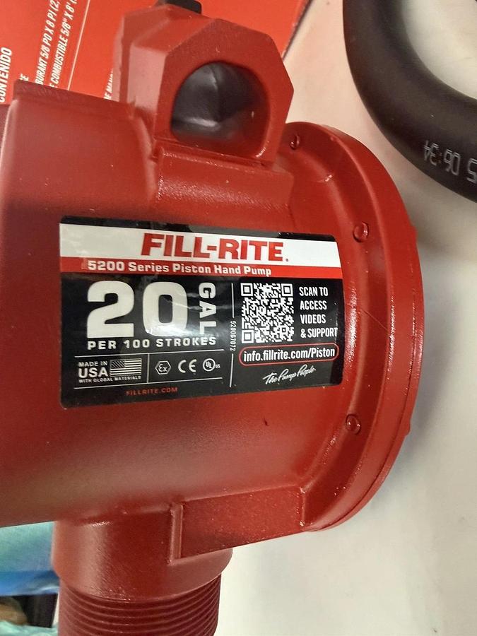 Fill-Rite FillRite 5200 Series Piston Hand Pump Hose & Nozzle FR152 20Gal (NEW)