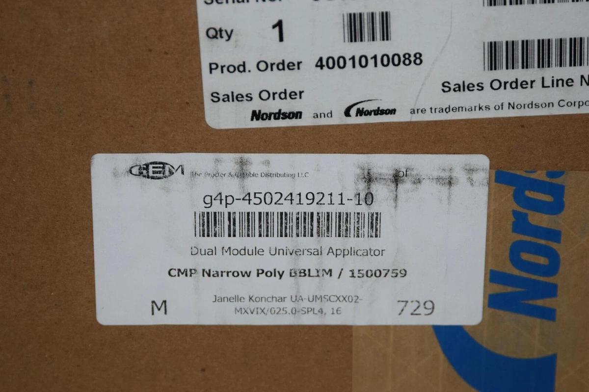 NORDSON 1500759 Applicator Glue Head UA-UMSCXX02-MXVIX/025.0-SPL4,16 (New)