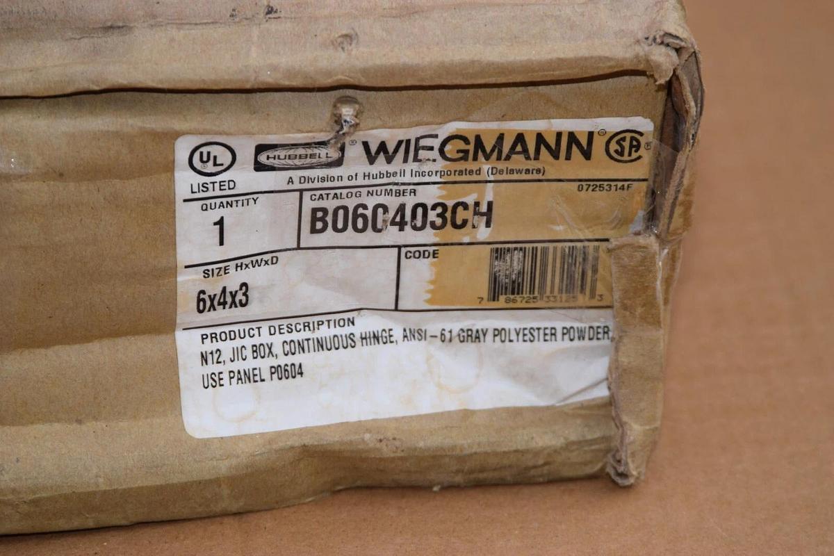 (NEW) HUBBELL B060403CH 6"x4"x3" Gray Electric Box Enclosure