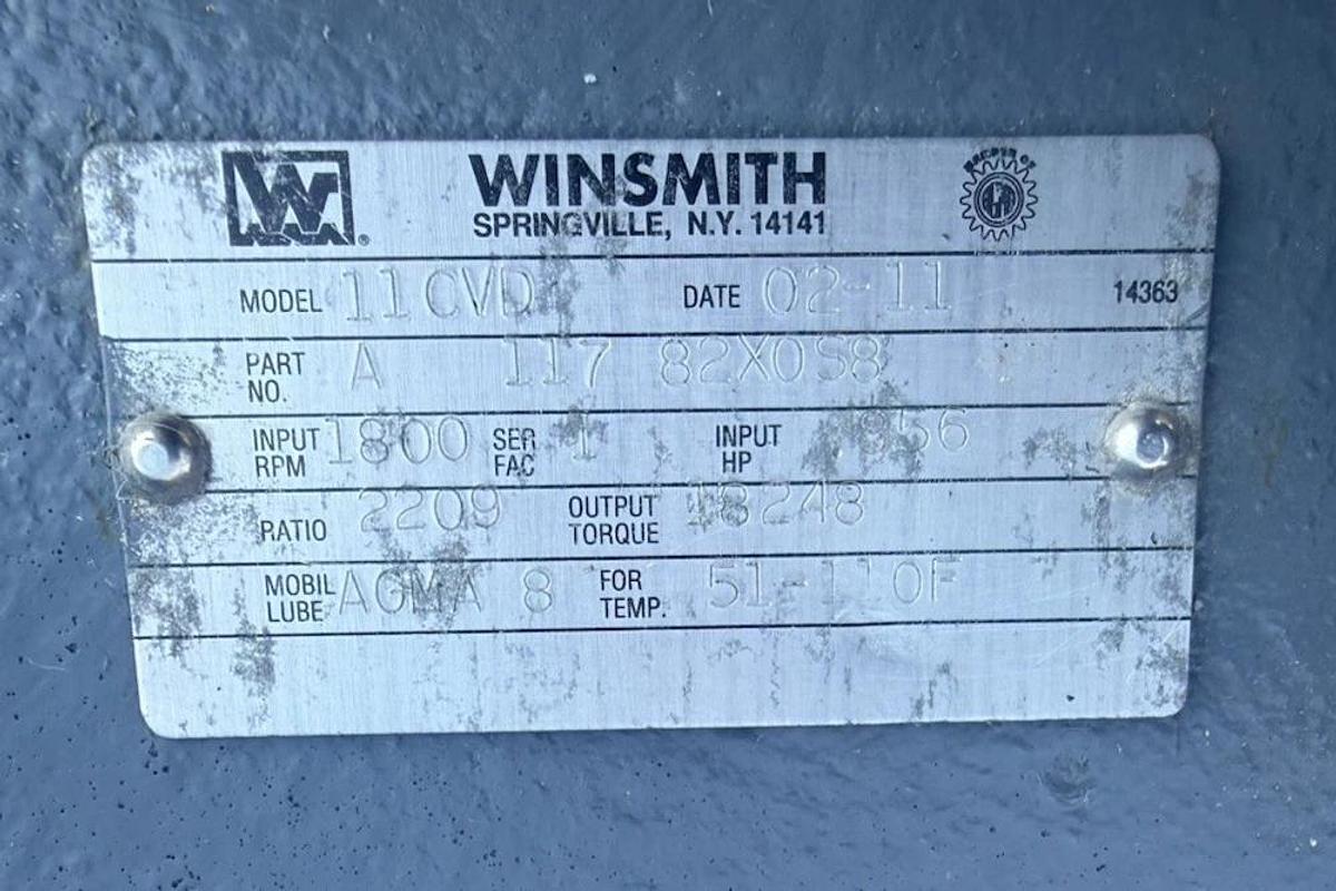 Winsmith Gear Box  11CVD, A 117 82X0S8 Ratio 2209:1 right angle Gearbox TQ 18248