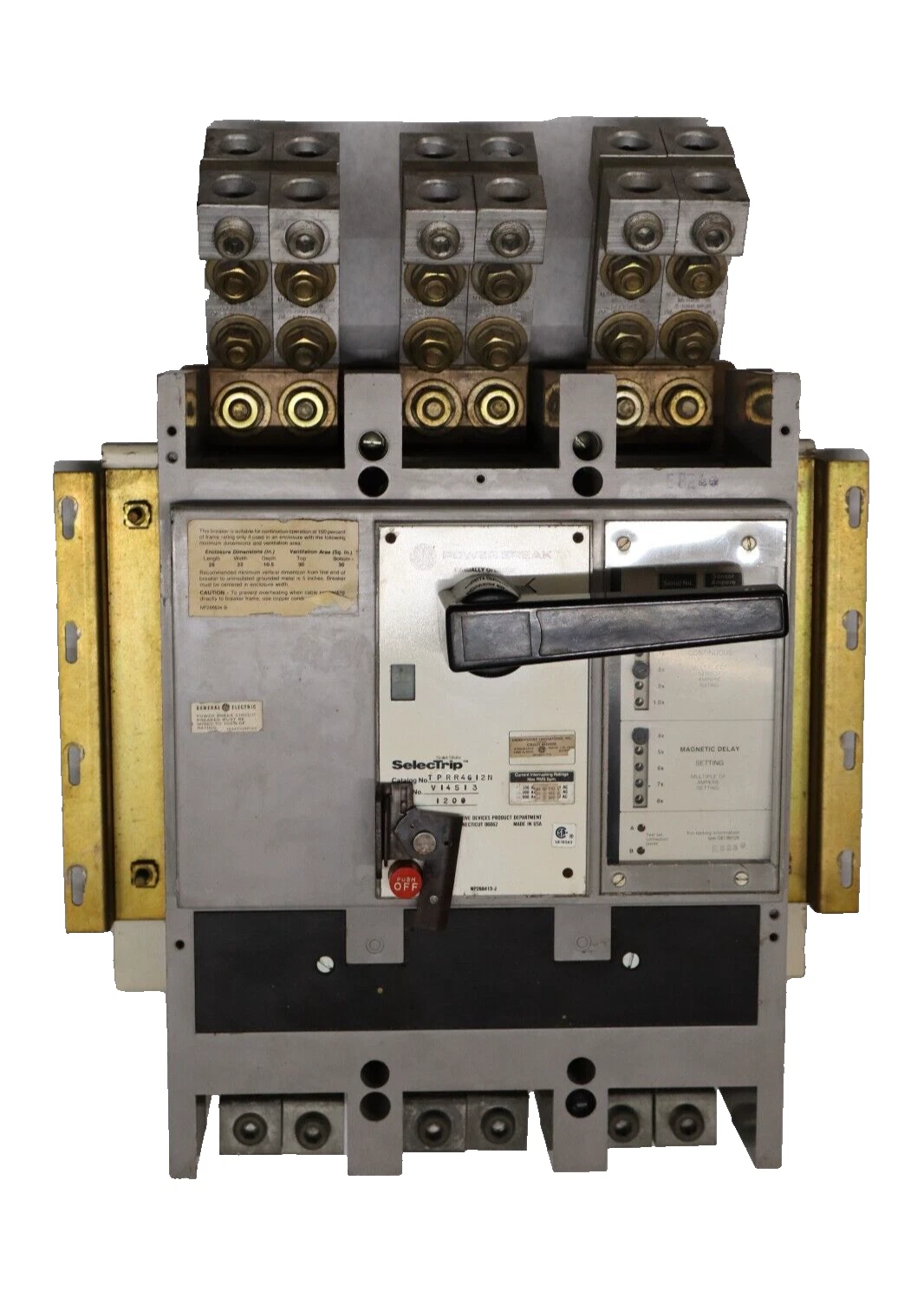 Used GE General Electric Powerbreak Circuit Breaker TPRR4612N V14513 1200 Amp 1200A