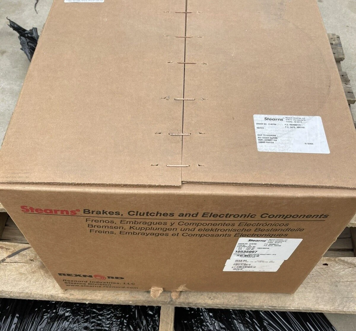 Used (New) STEARNS 1-082-315-00-FQB Motor Brake 10535997, 108231500FQB Brake Assembly