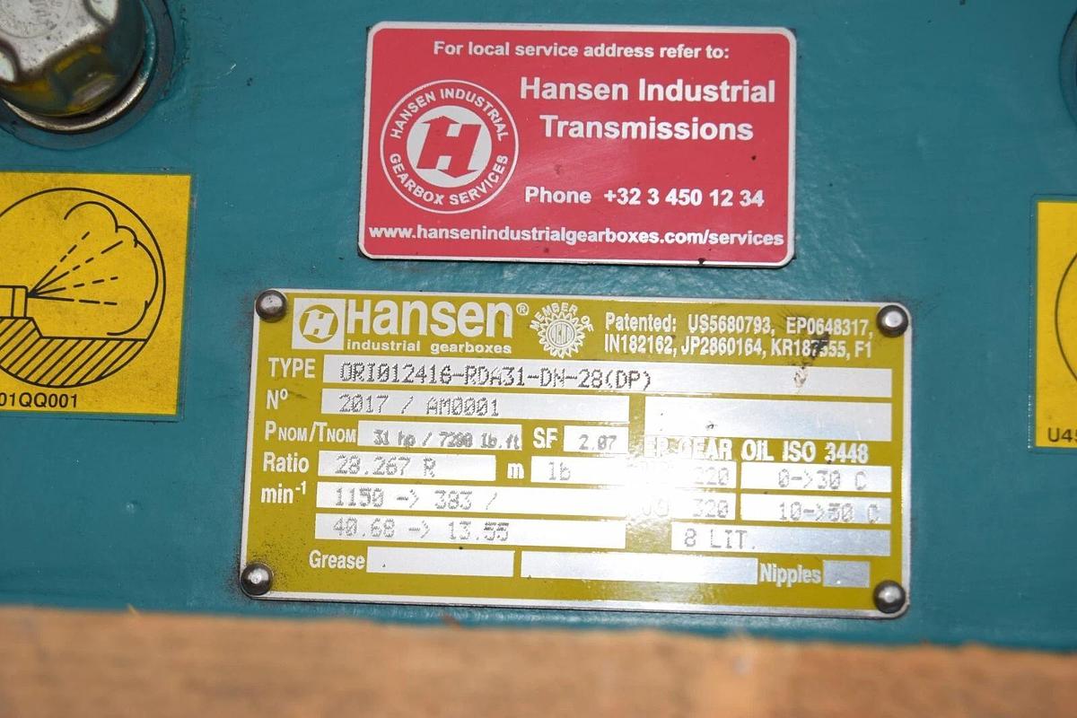 Hansen Gearbox Gear Box Reducer RDA31 ORI012416-RDA31-DN-28(DP) 28.267 R NOS