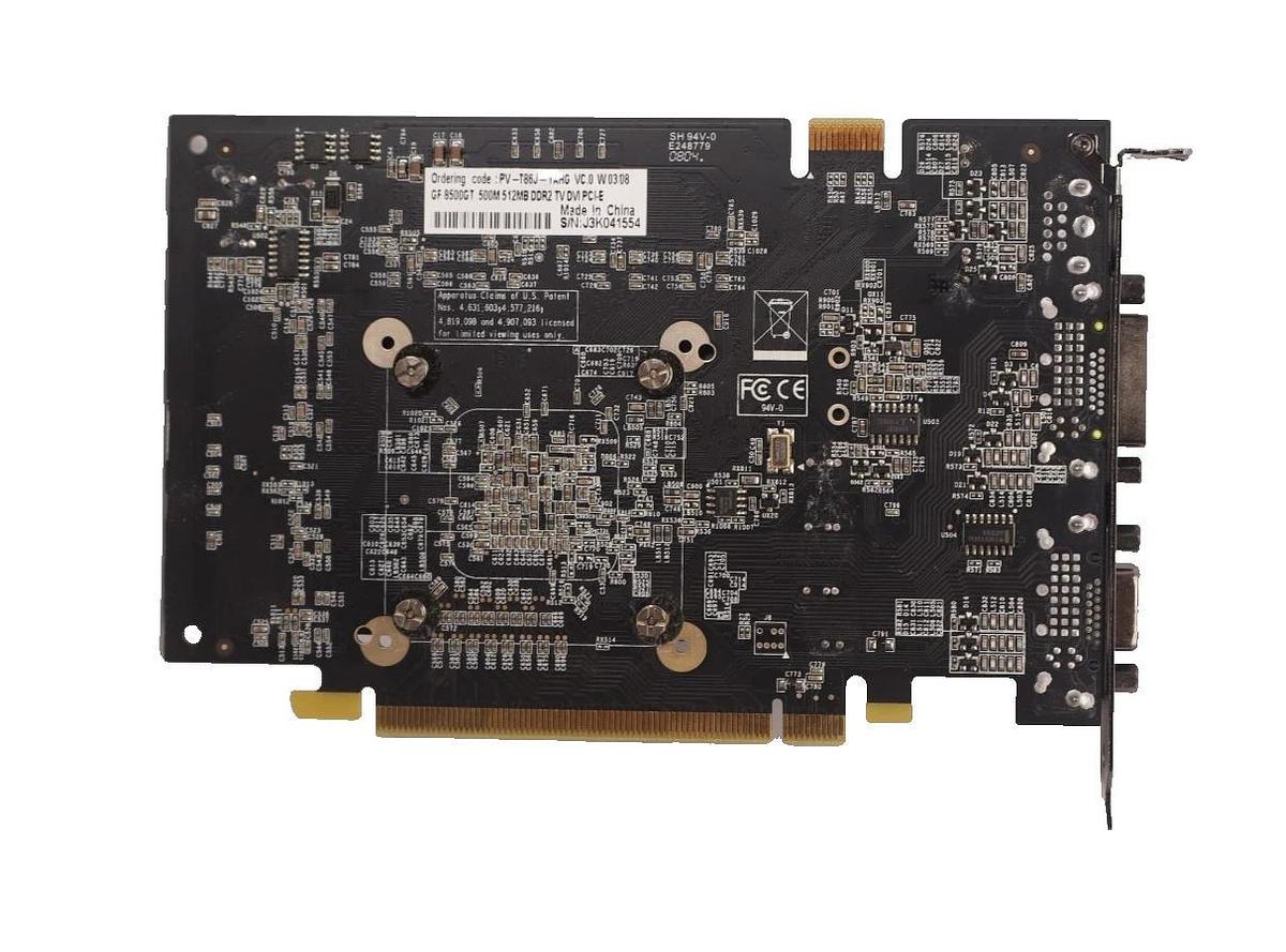 Used NVIDIA XFX GF8500GT 500M 512MB DDR2 VGA DVI GPU PCIe x16 SLI compatible