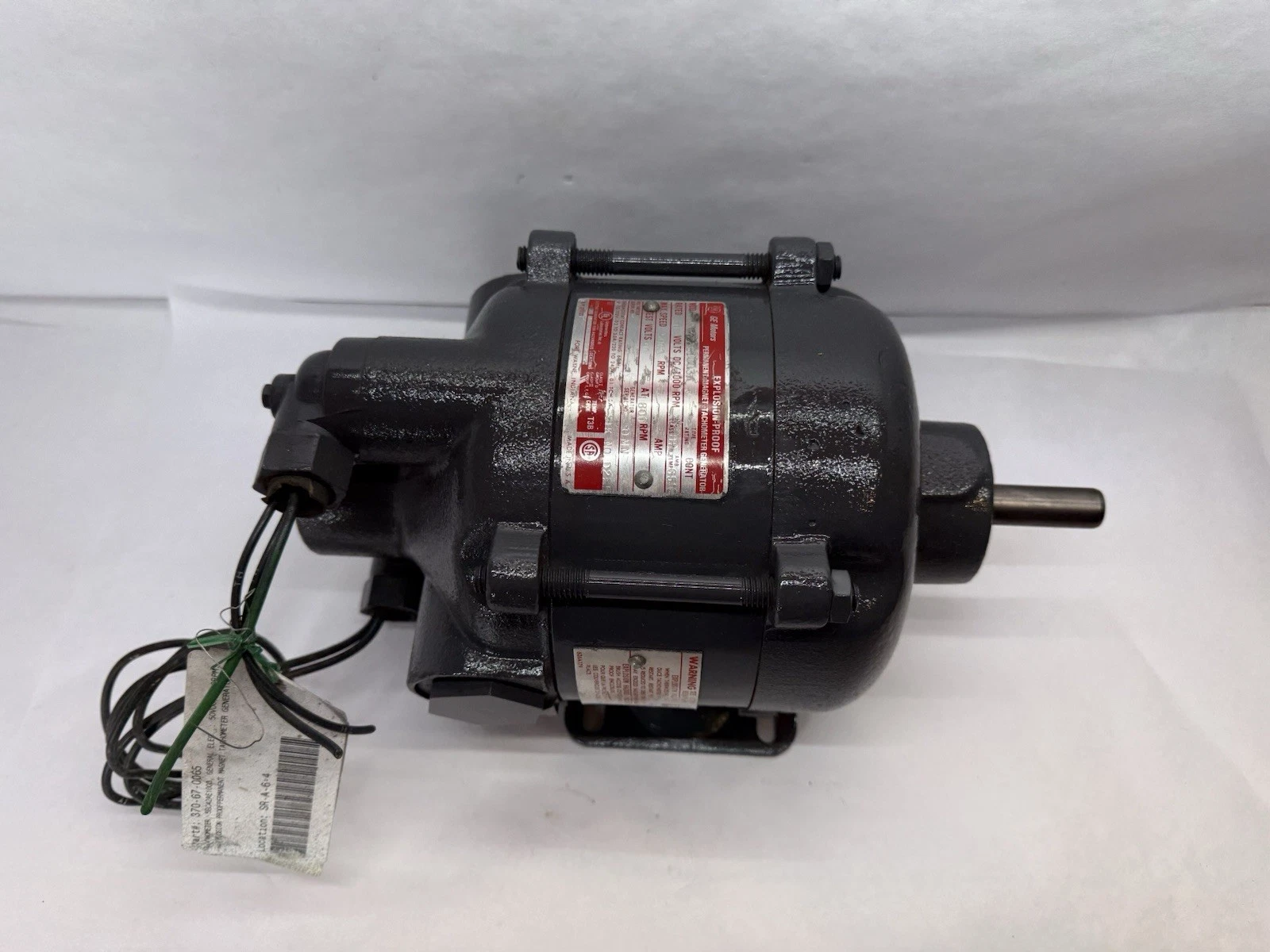 GE Motor 5BC42AE1003A Explosion Proof Permanent Magnet Tach Generator Tachometer