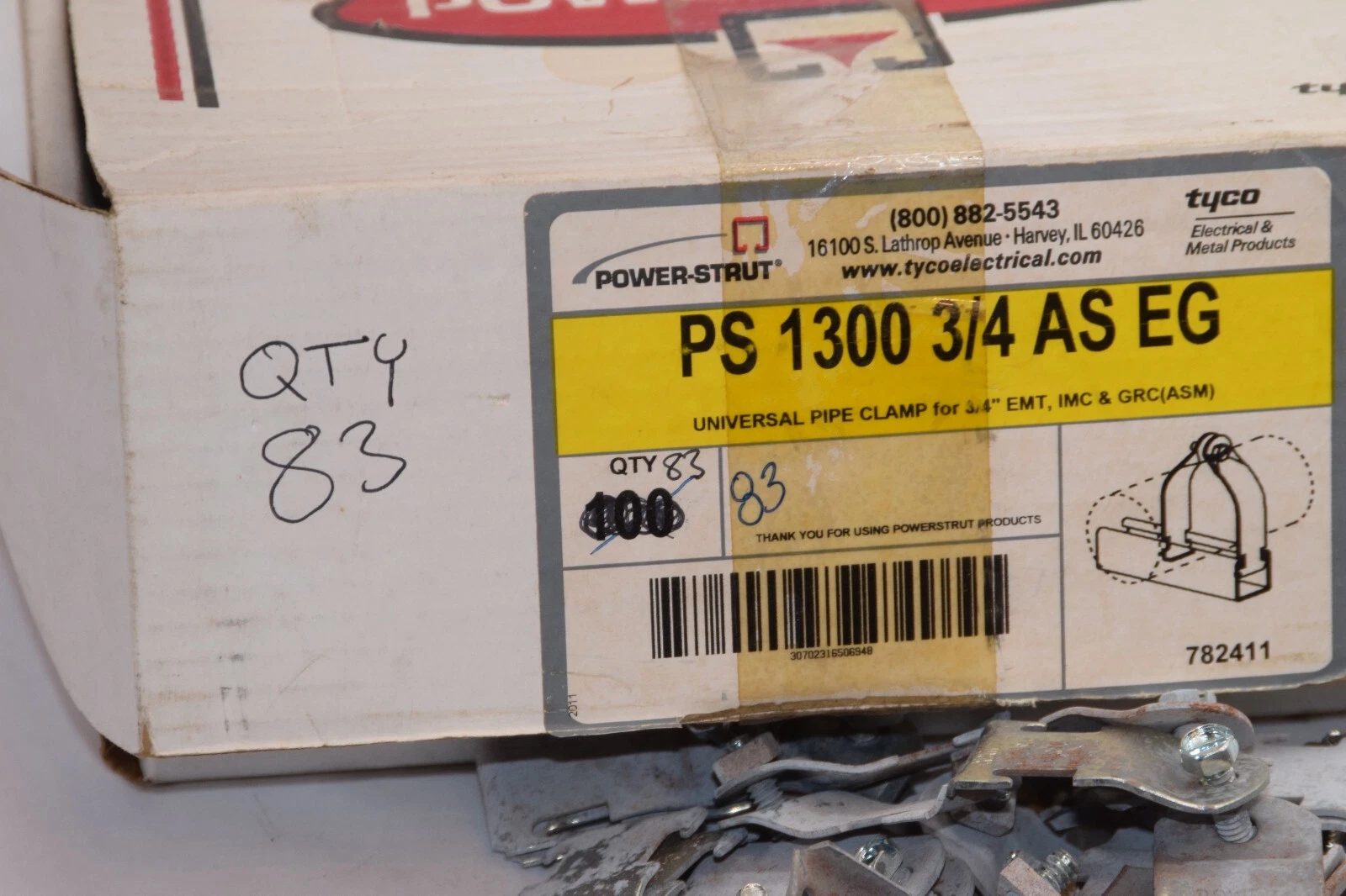 (NEW - Lot of 83) POWER-STRUT PS 1300 3/4 AS EG Universal Pipe Clamp 3/4"