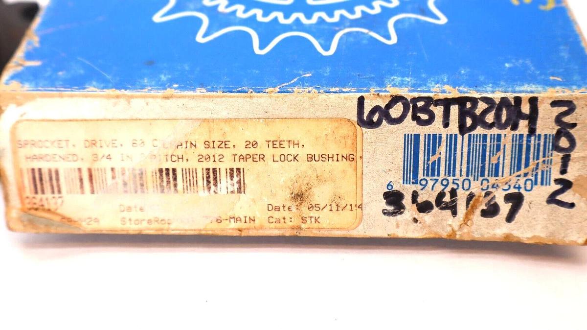 (NEW) MARTIN 60BTB20H 2012 Tapered Bushed Sprocket