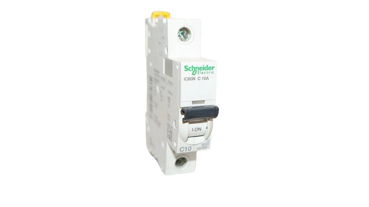 Used Schneider Electric iC60N C 10A CNS14816-2 1P 400V Circuit Breaker - Lot of 2