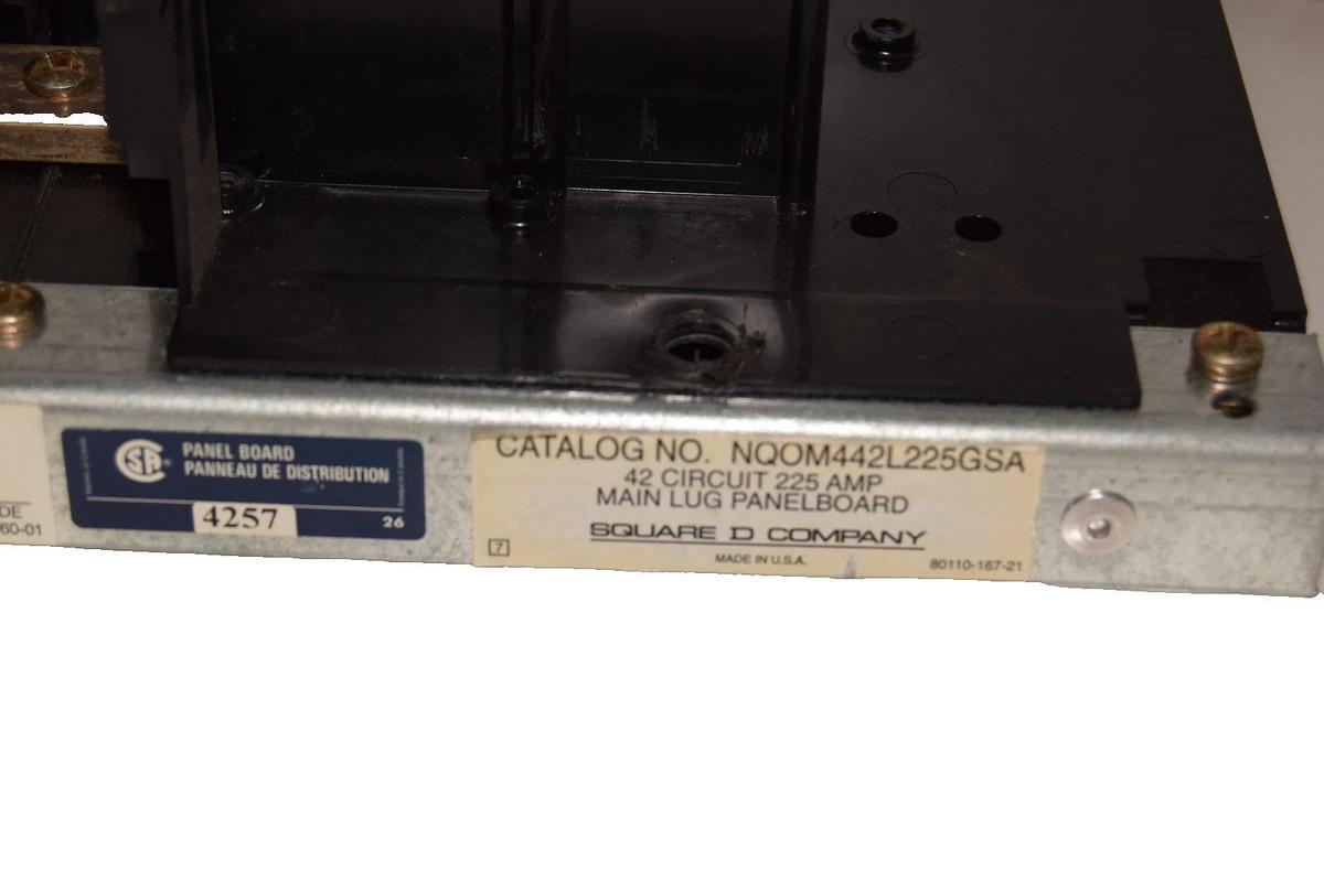 Used Square D NQOM442L225GSA 42 Circuit 225A Main Lug Panelboard Interior *Only*
