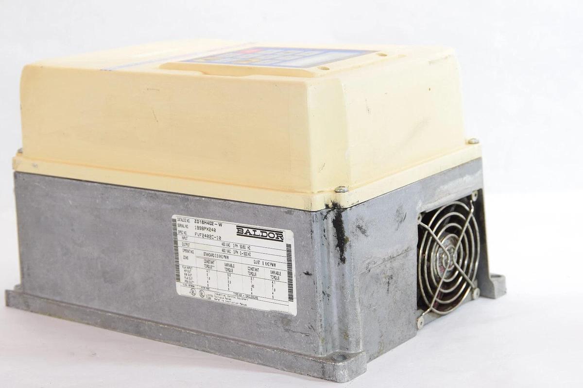 Used BALDOR ZD18H402-W 460Vac 3Ph 50/60Hz Washdown Duty Vector Drive *Cracked Case*