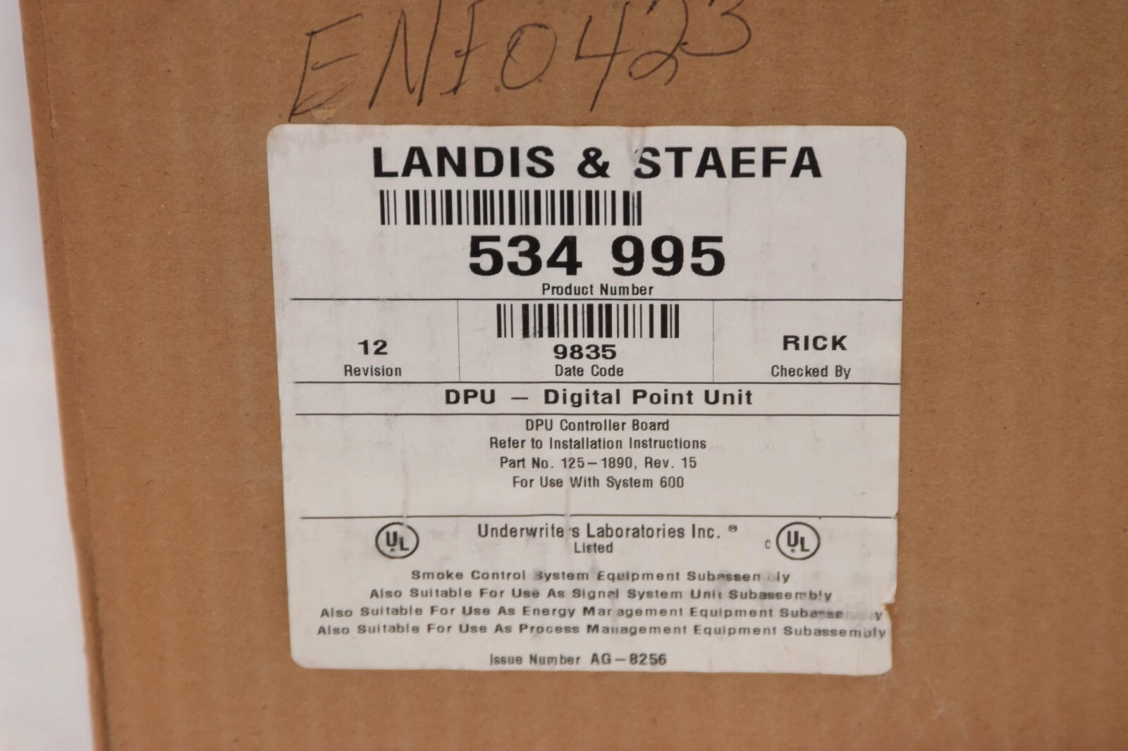 (NEW) LANDIS & STAEFA 534 995 , UUKL/PAZX/75M5 Rev 12 DPU Digital Point Unit