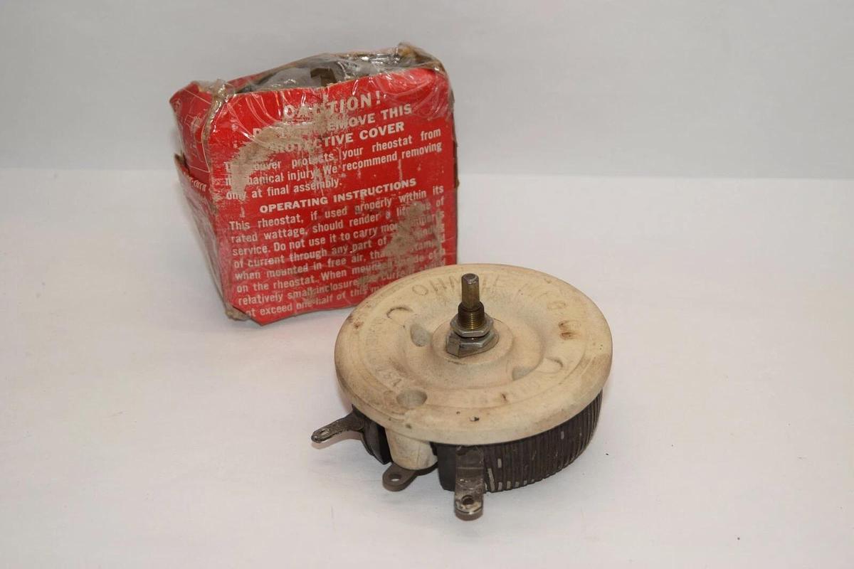 (NEW) OHMITE 53328 7748 12Ω 5A Rheostat Ceramic