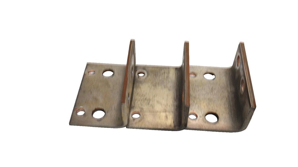 Used 4" x 2-1/2" x 2" x 1/4" Copper Buss Bar Plate (Lot of 3)