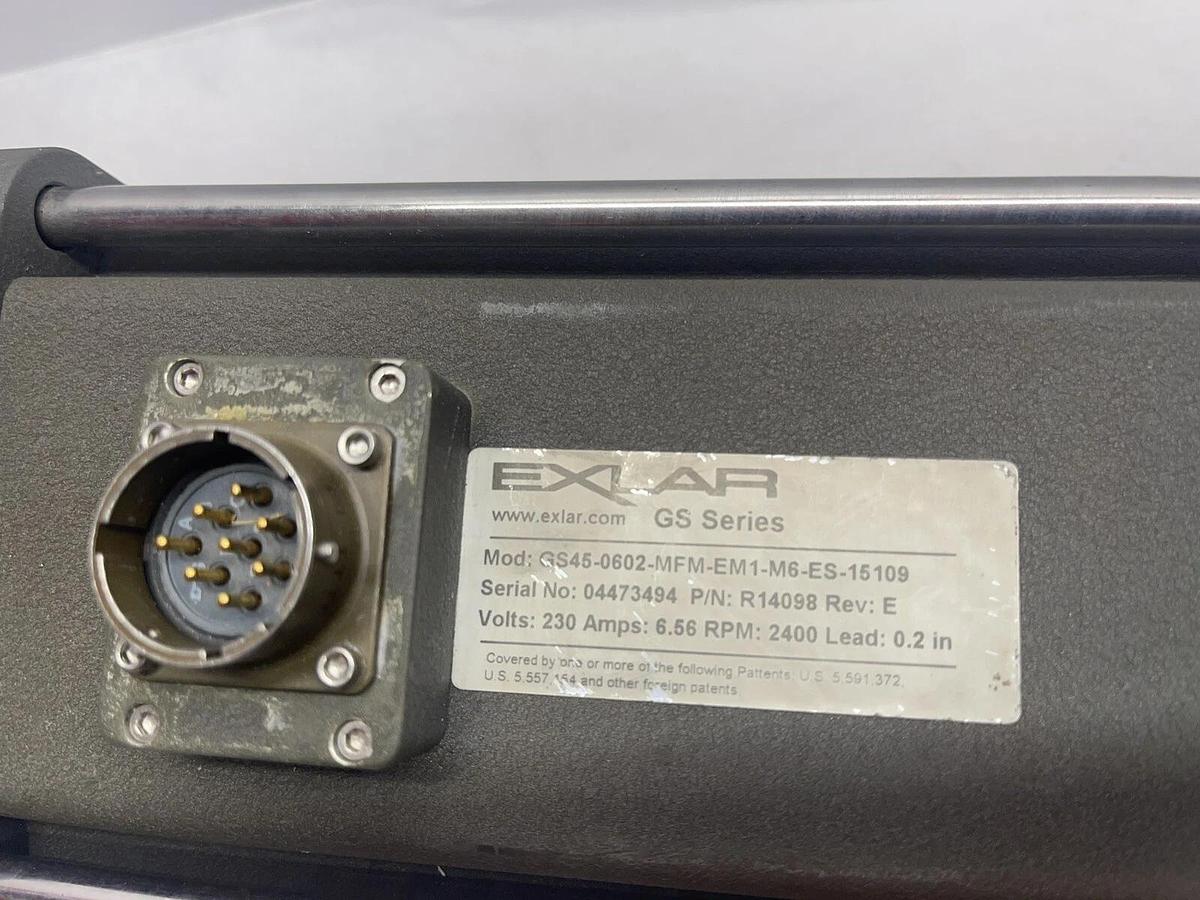 Used Exlar GS GS45-0602-MFM-EM1-M6-ES-15109 Linear Servo Actuator Motor Drive R14098