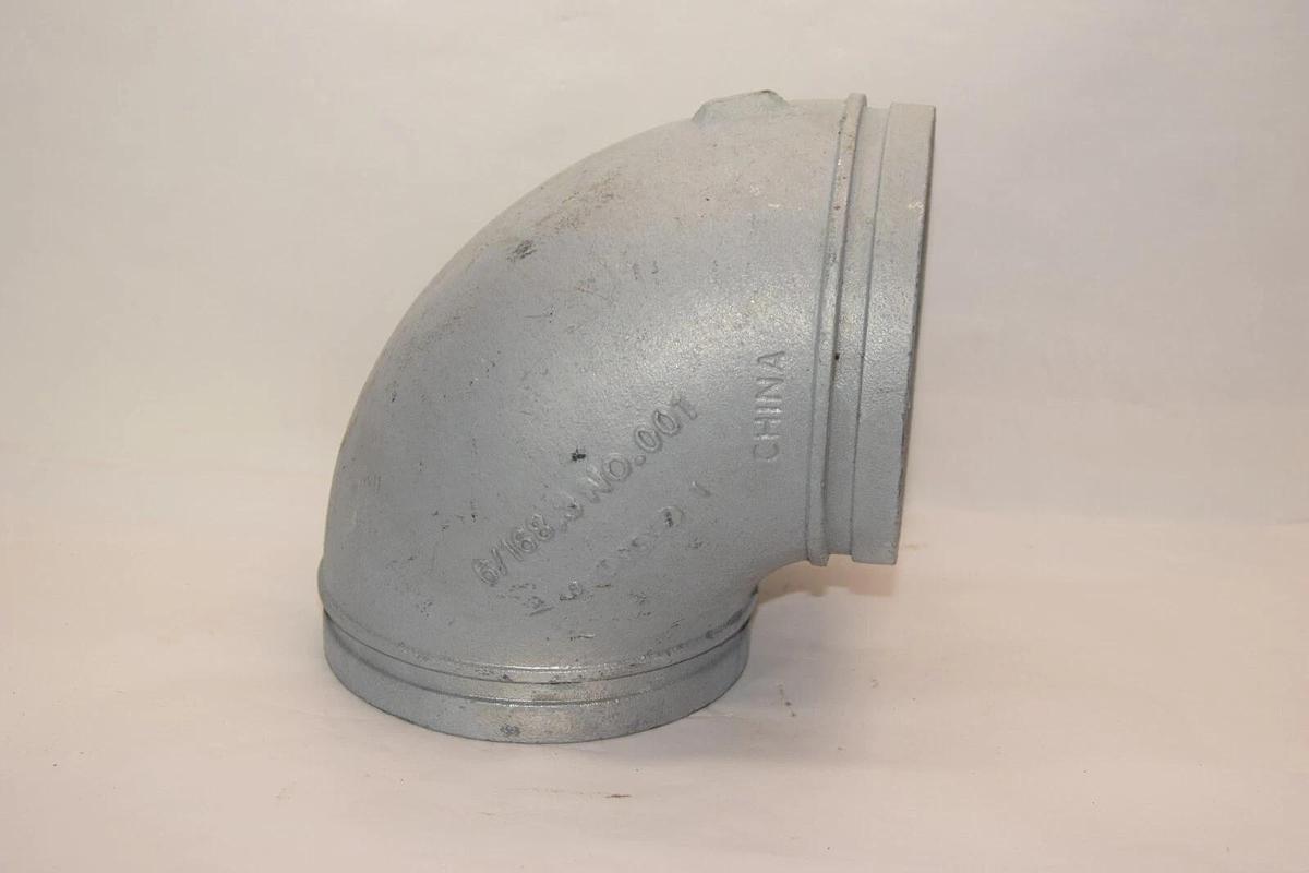 VICTAULIC 6" 6/168.3 001 Firelock Grooved Galvanized 90° 90 Degree Elbow (NEW)