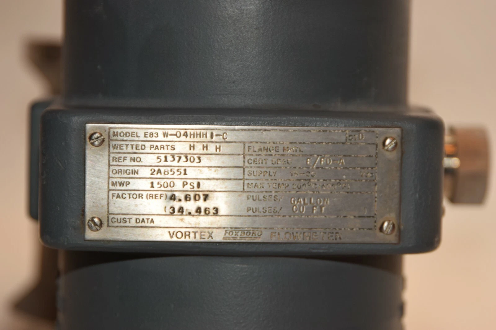 (NEW) FOXBORO E83 E83W-04HHHIC E83 W-04HHH I-C 1500psi 14-30V Vortex Flow Meter
