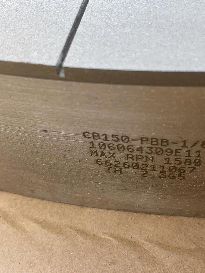 Norton Abrasives Dimond Grinding Wheel, CB150-PBB-1/8, 106064309E11, 66260211067