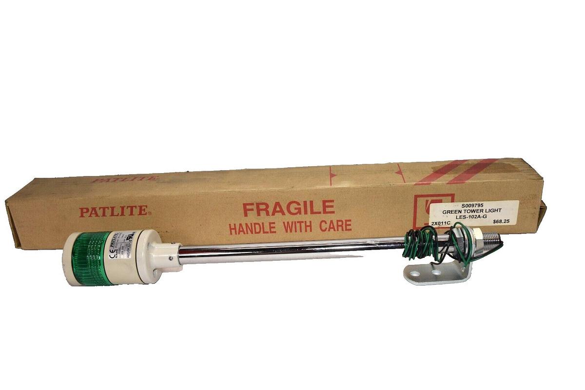 (NEW) PATLITE LES-102A-G , S009795 24V , 0.2A Green Tower Light