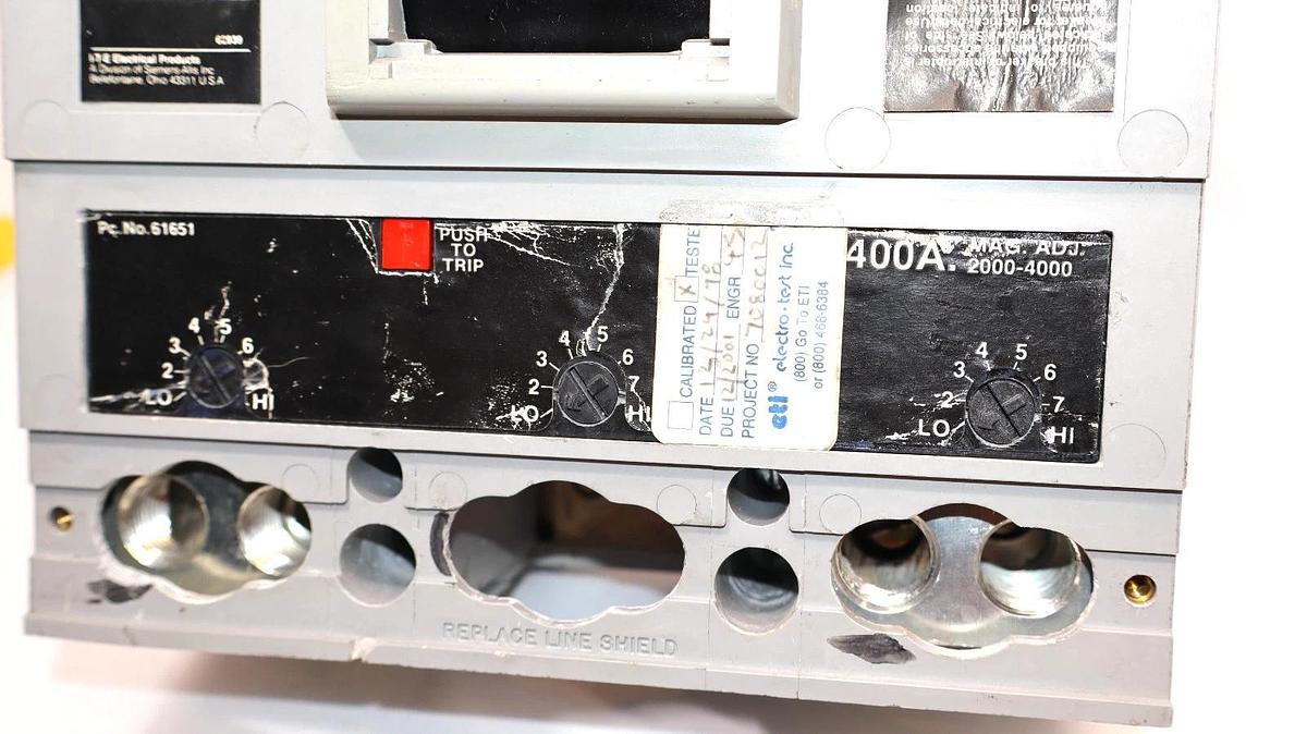 Used ITE HJ63F400 400A 3P Circuit Breaker With S01J60 Shunt Trip