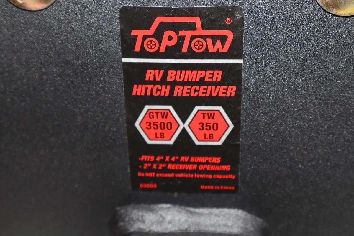 Top Tow 2" RV Bumper Hitch Receiver 63803 for 4" x 4" RV Bumper 3500lb 350lb NEW