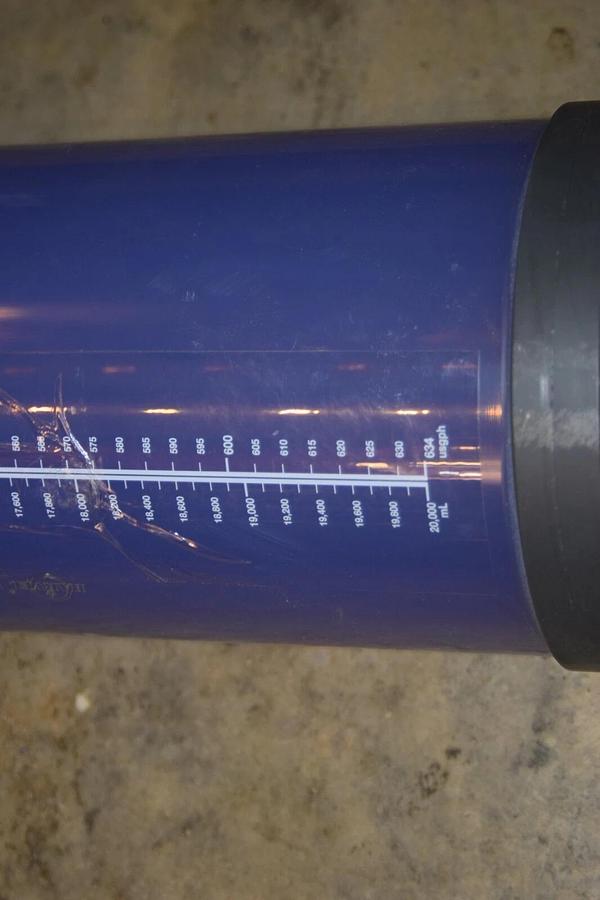 Used HARVEL ENVIROKING UV 6" SCH 40 0-20000mL  46"x7" Flow Tube sight flow gauge