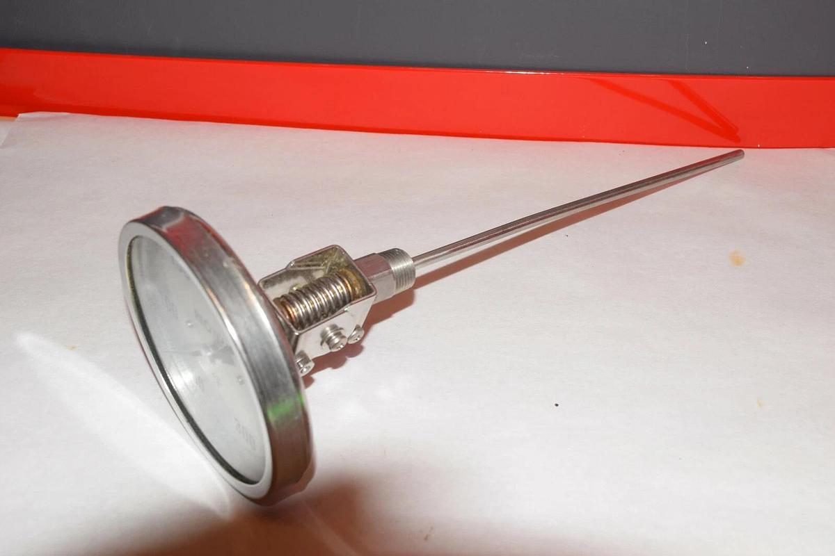 REOTEMP Thermometer Gauge 50-300 Degrees F Fahrenheit SS 5" face  12" probe *NEW