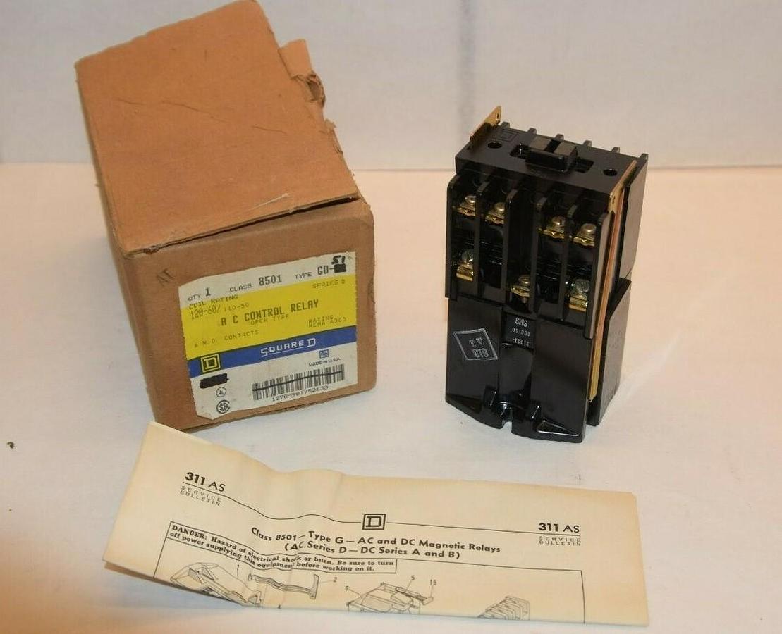 SQUARE D 8501 G0-60 Series D 110/120V 50/60Hz AC Control Relay