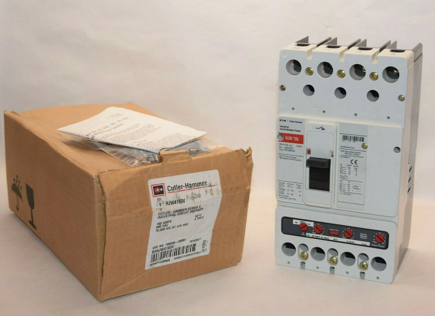 EATON CUTLER HAMMER HJW4160V HJW4250F HJW70K 4P 160A Amp Circuit Breaker (NEW)