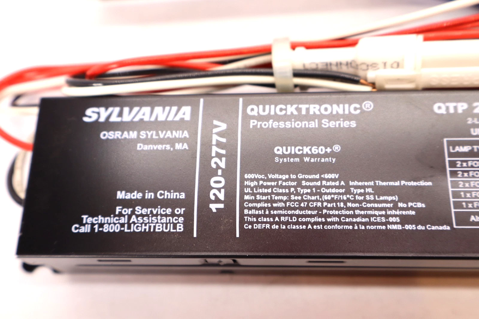 Sylvania 2-Lamp T8 Electronic Ballast QTP 2x32T8/UNV ISN-SC (New - Lot of 2)
