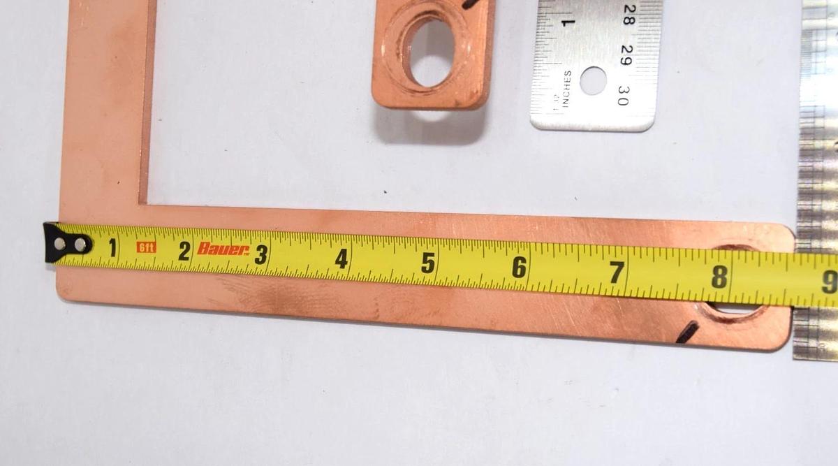 Used Buss Bar 10" x 8.5" x 5/3" & 8.5" x 3.5" x 5/32" Copper (Lot of 2)