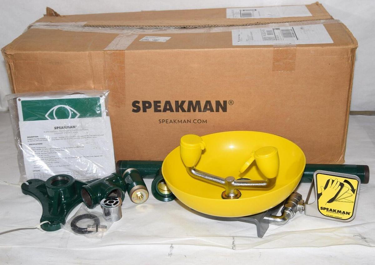 Speakman Safety EyeSaver Pedestal Mounted Eye/Face Wash SE-496 (NEW)