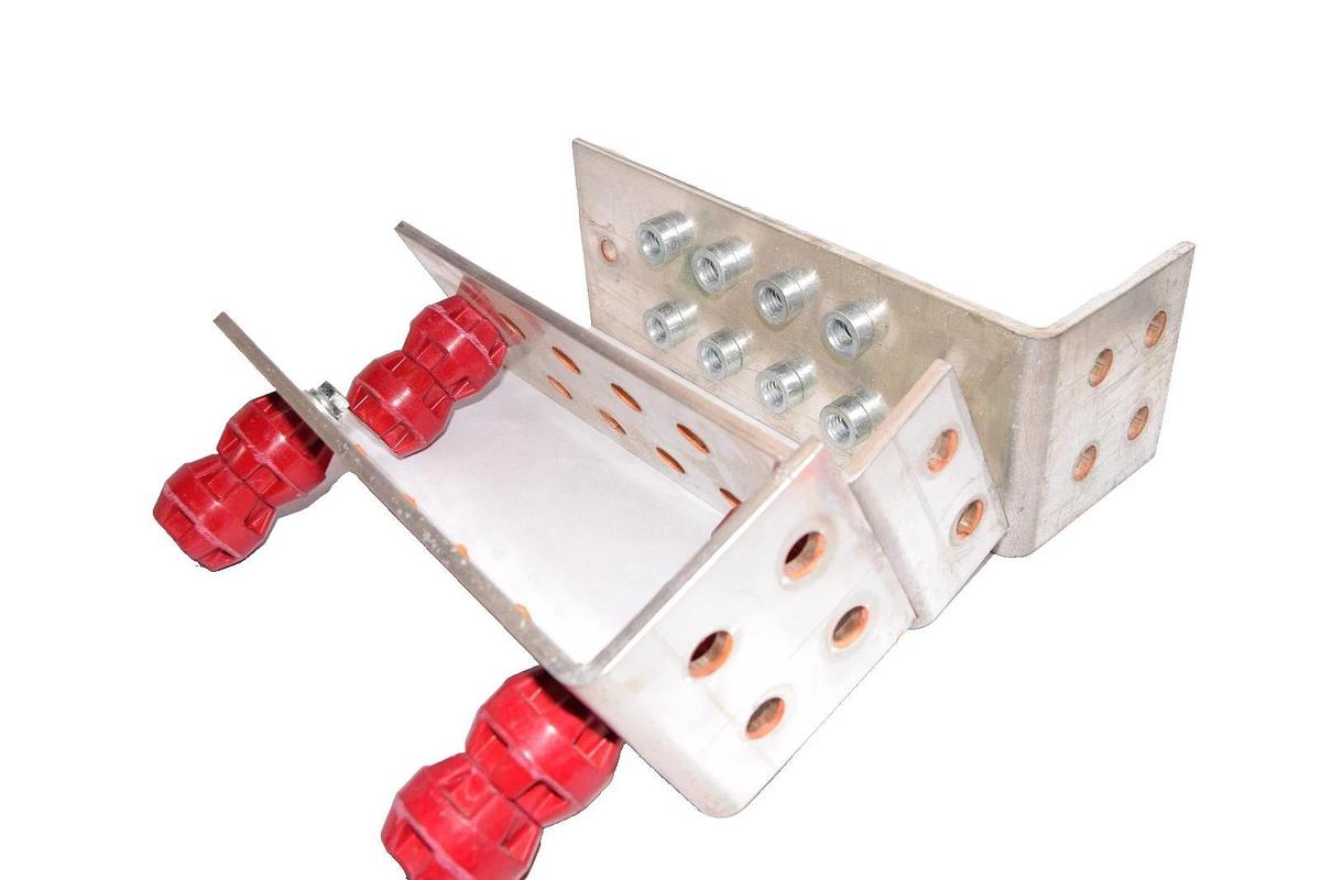 Used 10" x 4" x 1/4" 90 Degree Copper Bus Brackets (Lot of 3)