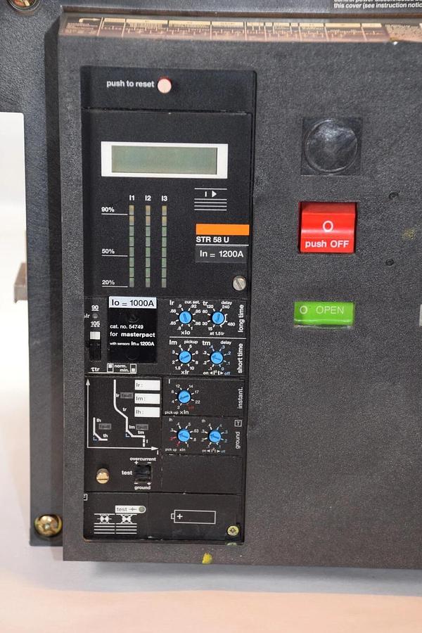 Used Merlin Gerin, Square D, Masterpact MP12H1 STR58U Trip 54750 3p 600v 1200A
