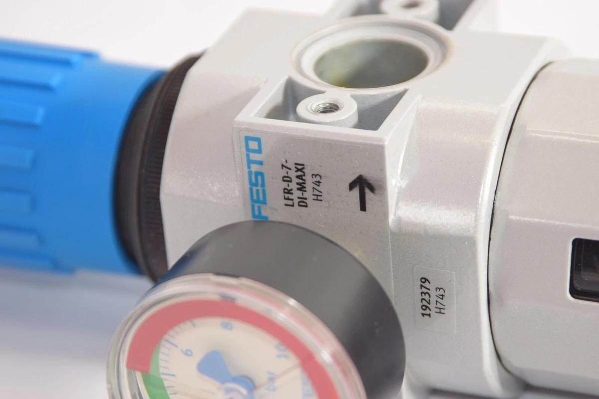 Used FESTO LFR-D-7-DI-MAXI 16Bar 240psi 0-10 Bar Gauge Pneumatic Filter Regulator